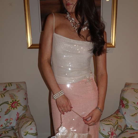 Misguided White/Cream Sequin Tank Top - Picture 3 of 3